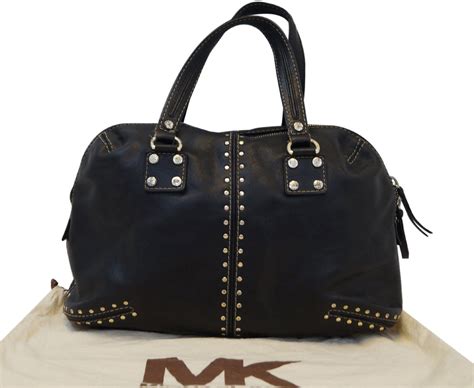 michael kors studded purse black|michael kors astor studded handbag.